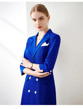 Royal Blue Double Breasted Shirt Dress